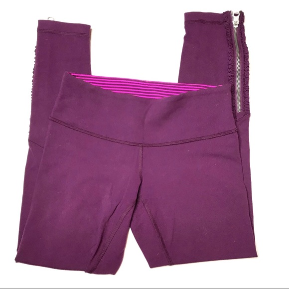 🍋Lululemon Plum Ruffled Up Wonder Under Pants - Picture 6 of 7